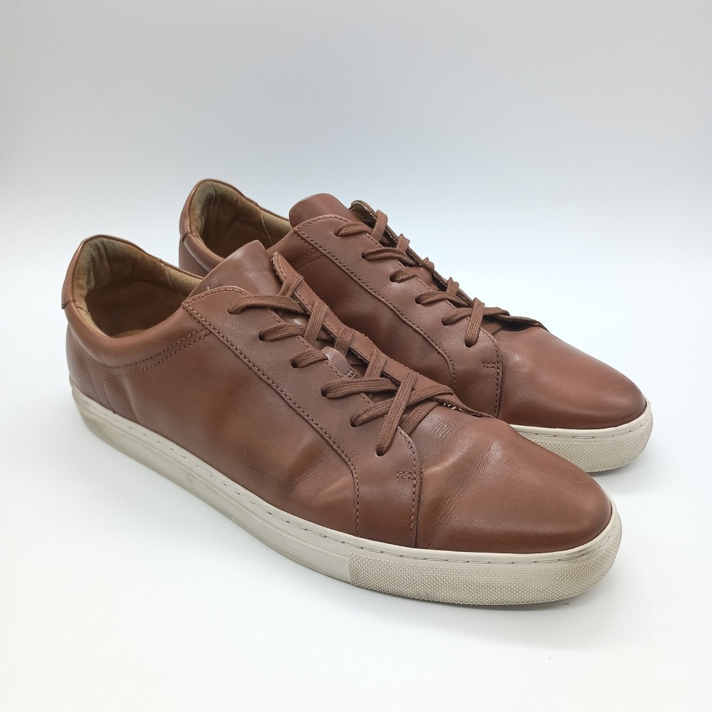 Banana Republic Mens Nicklas Low-Top Leather Sneakers Brown Size 12
